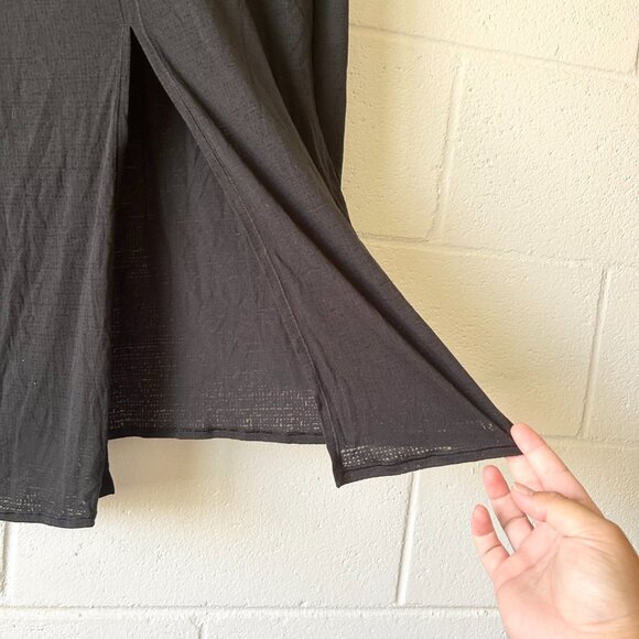 Lululemon Athletica Black Active Workout Long Sleeve Back Slit Shirt Women's 8 - Picture 3 of 4